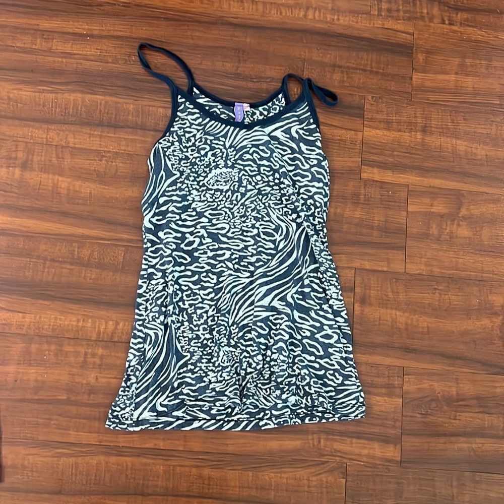 Blue and White Tank Top - Size Large - LF Brand Navy Tank
